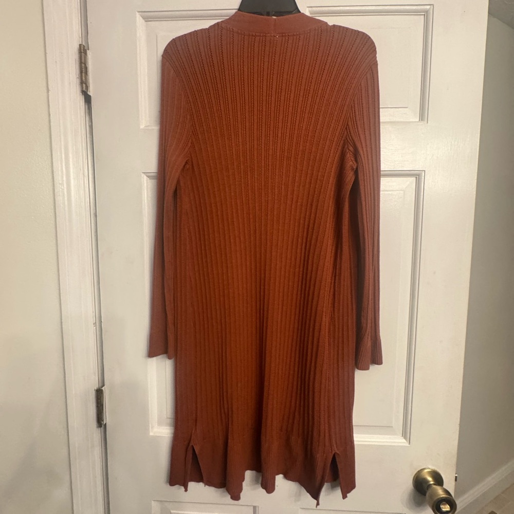 Terra & Sky Women's Rust Open Cardigan - Picture 2 of 4